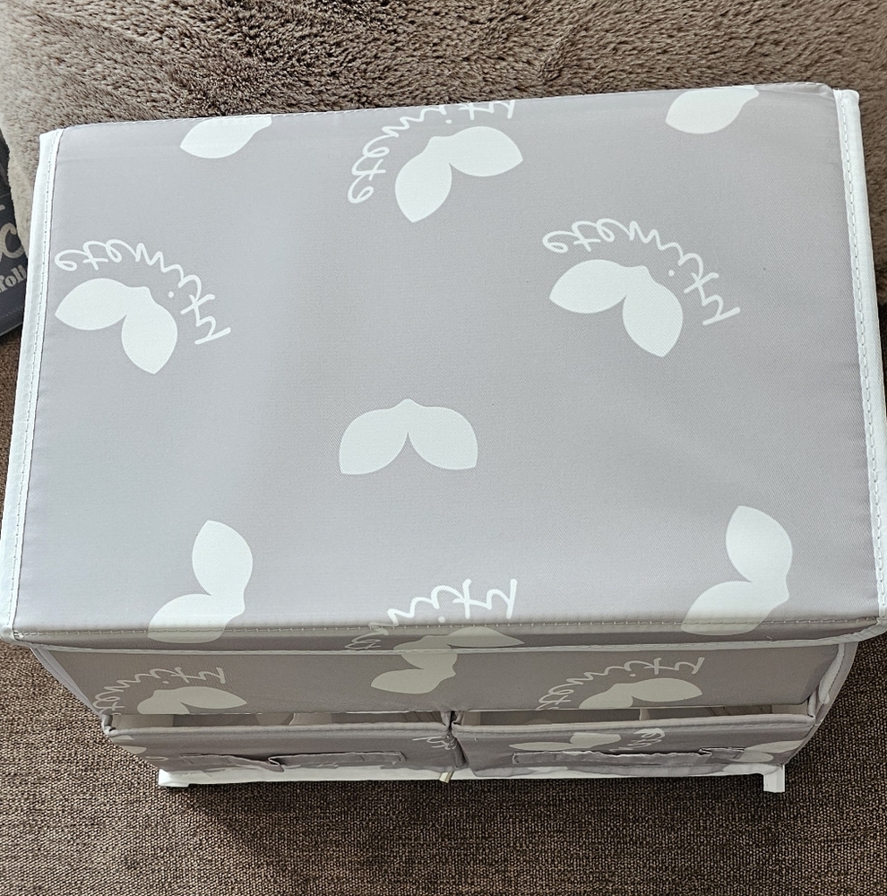 Gray Storage Box with Pattern Set Of 2 - Picture 2 of 12